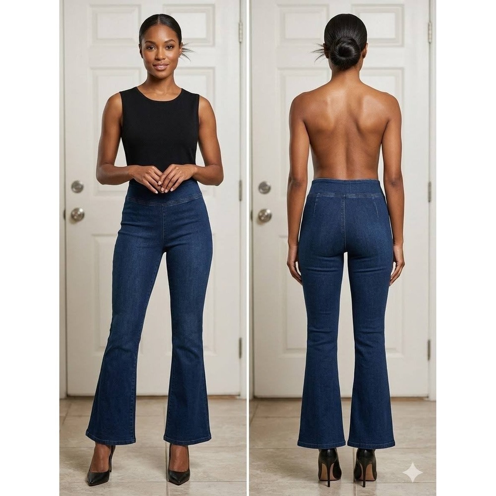 FRAME Jeans Womens 2 Blue The Jet Set Flare High Rise Pull On Stretch Denim